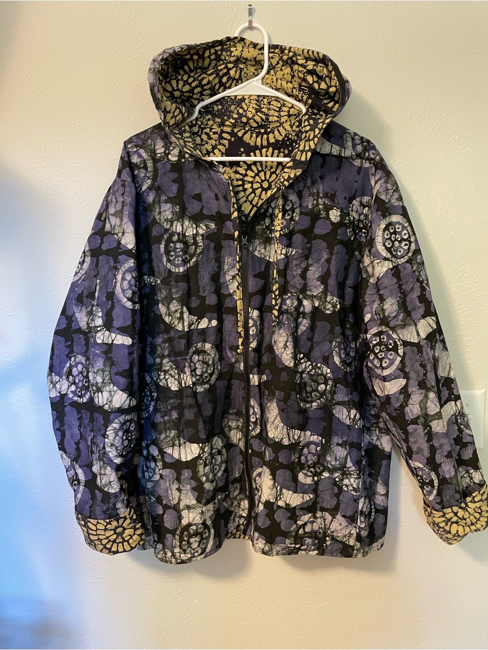 Reversible Handmade Wild Print Bohemian Streetwear Festival Jacket Size L/XL